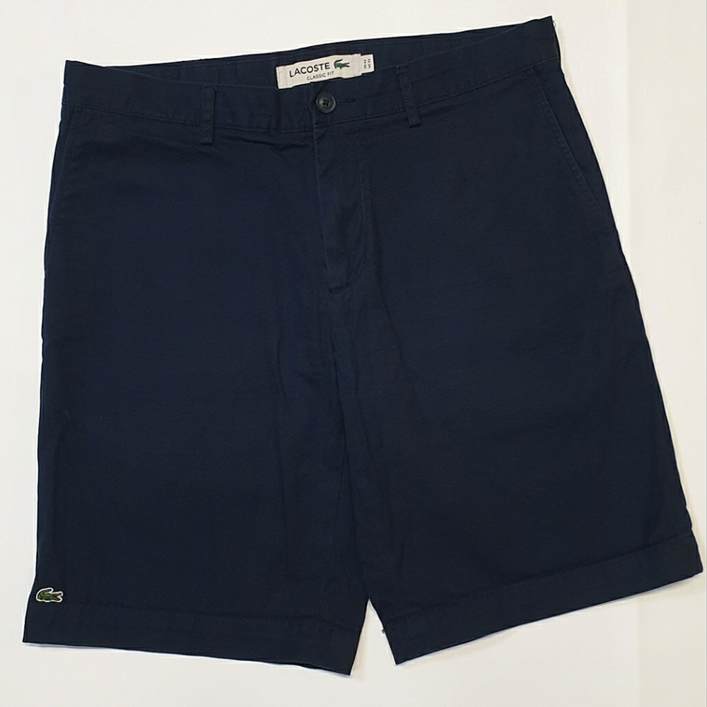 Lacoste Bermuda Mens Shorts Classic Fit Navy Blue size 33